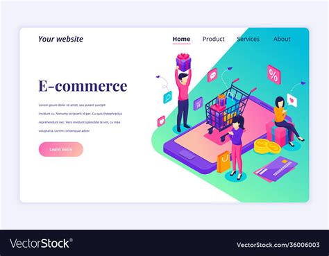 Modern Flat Isometric Design Concept Royalty Free Vector