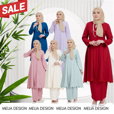 By Melia Design Baju Hot Viral Kebarung Moden Sulam Biku Cotton