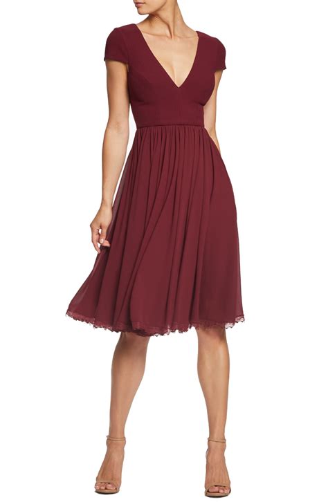 Dress The Population Corey Chiffon Fit Flare Dress Nordstrom In