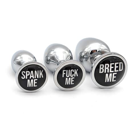 Custom Butt Plug Set With Bad Words Phrases Spank Me Fuck Me Breed Me Krystail Intimate