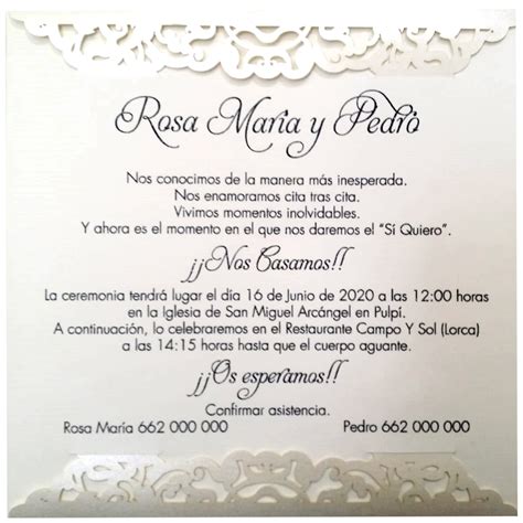 Texto Para Invitaciones De Boda Consejos Para Bodas Ideas Para Celebraciones Y Eventos