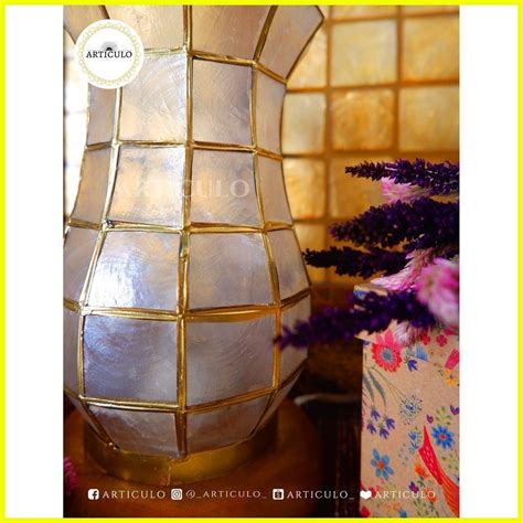 Articulo Lamp Liwanag Authentic Capiz Vase Verina Lamp Shopee