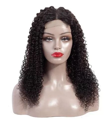 Peruca Cacheada Front Lace Cm Preta Igual Cabelo Humano Frete Gr Tis