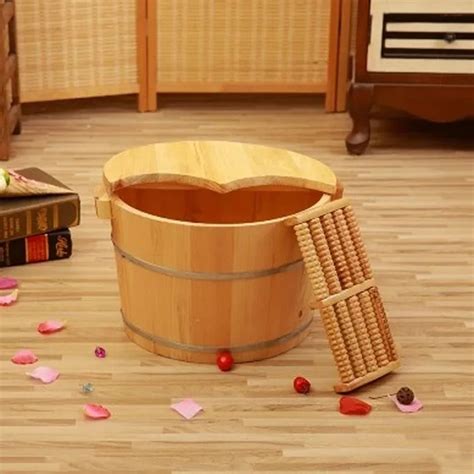 Natural Wood Foot Bath Bucket Wooden Foot Spa Basin With Massager Buy Wooden Foot Basinfoot