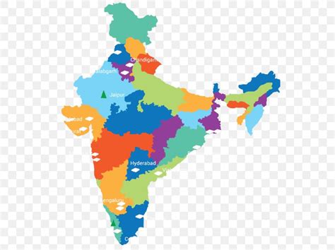 States And Territories Of India Vector Map Png X Px India Area