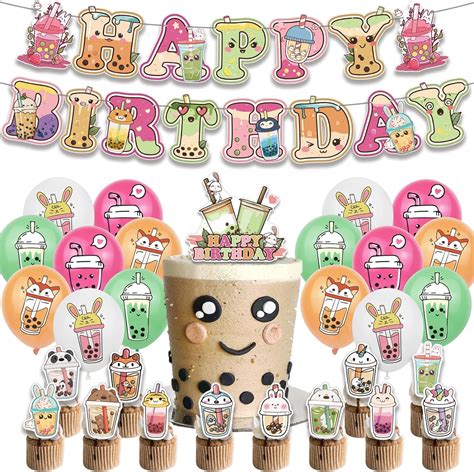 Bubble Tea Party Decorations Boba Tea Party Birthday Party Supplies