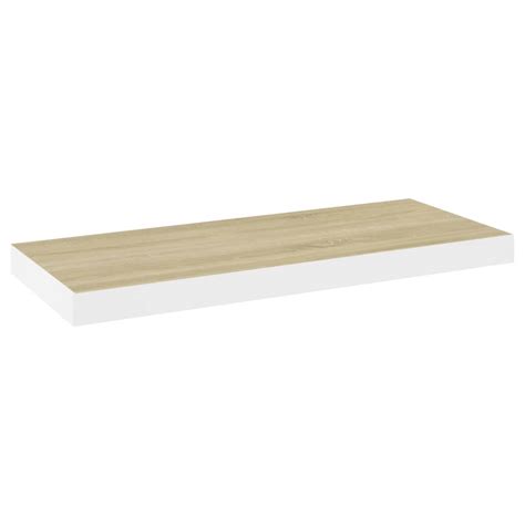 Schweberegale 4 Stk Eiche und Weiß 60x23 5x3 8 cm MDF Abisko