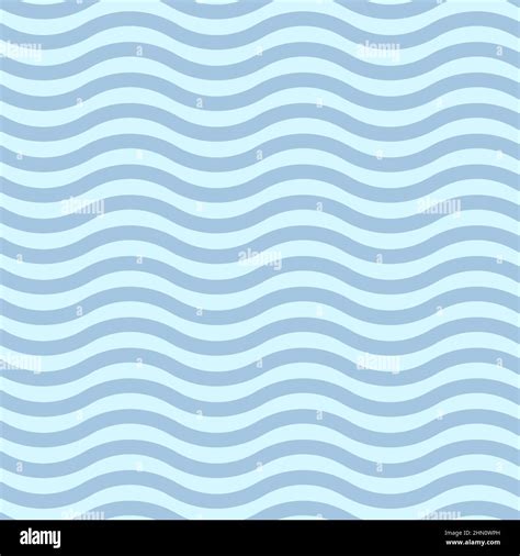 Pattern Of Blue Wavy Horizontal Lines In Flat Style For Print And