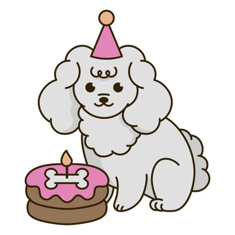 Design Png E Svg De Bolo Kawaii De Cachorro De Aniversário Para Camisetas