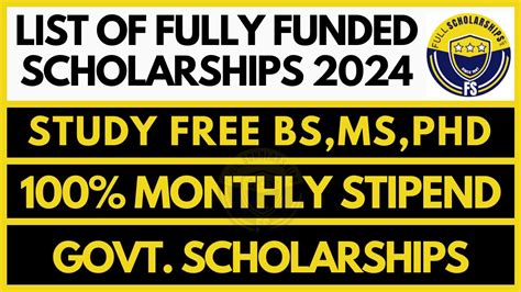 Fully Funded Government Scholarships In 2024 2025 For Bachelors