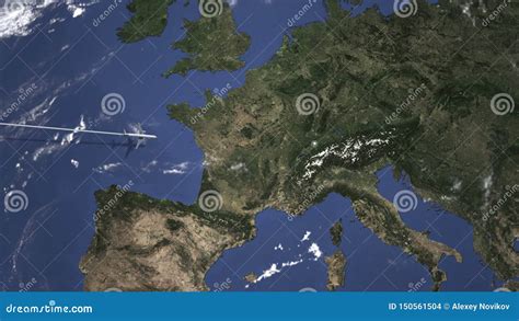 Ruta De Un Vuelo Plano Comercial A Berna Suiza En El Mapa Animaci N De