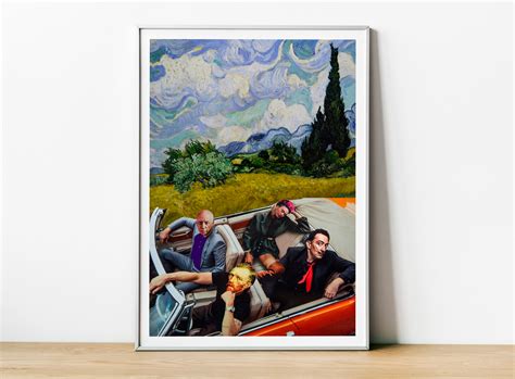 Salvador Dali And Vincent Van Gogh And Frida Kahlo In Car Starry Night