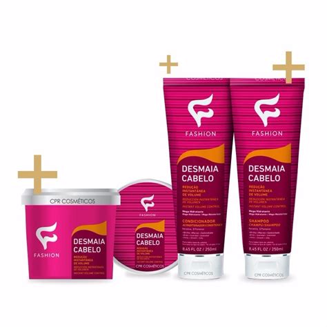 Kit Desmaia Cabelo Shampoo Condicionador Máscara 250 ml cada