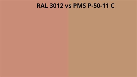 Ral 3012 Vs Pms P 50 11 C Ral Colour Chart Uk