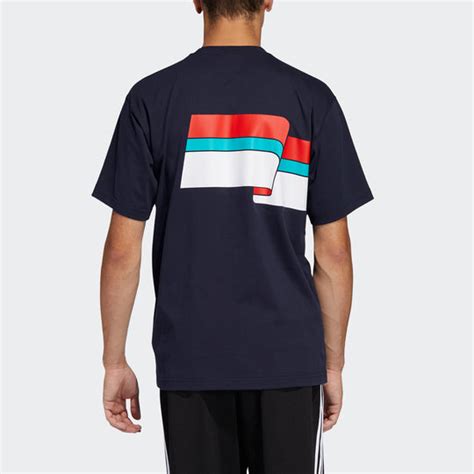 Adidas Originals Ripple Tee Colorblock Printing Sports Short Sleeve Na