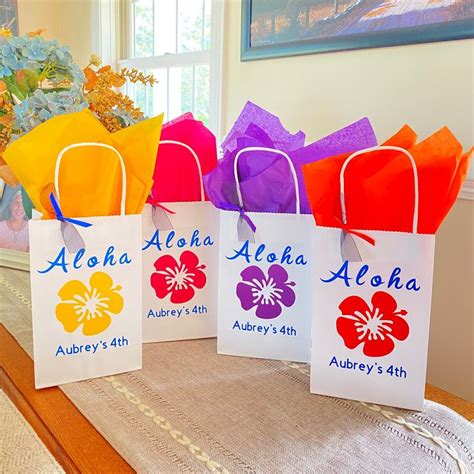 Aloha Custom Birthday Bag Luau Birthday Party Bag Hawaiian Favor Bag