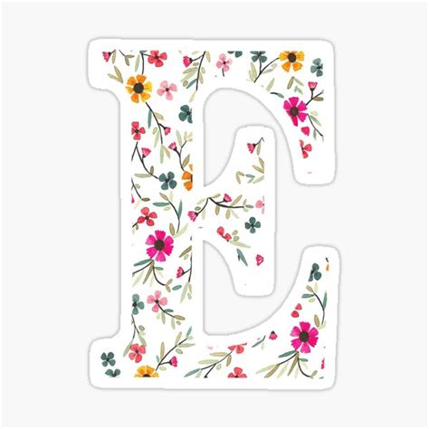 Letter E Sticker For Sale By Gracekfallon Redbubble