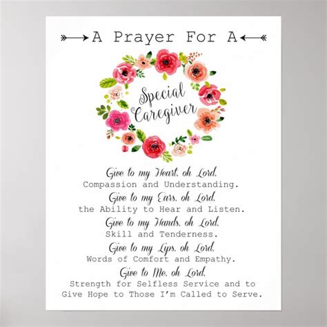 Caregiver Prayer Poster | Zazzle