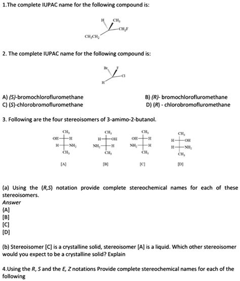 Solved The Complete Iupac Name For The Following Compound Is H Ch3ch2ch2ch2oh