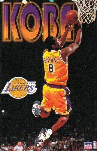 Vintage Kobe Bryant Reverse Dunk La Lakers 1998 Starline Poster 22 X 34