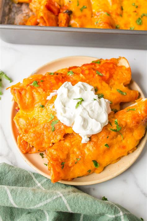 Vegetarian Sweet Potato Bean Enchiladas Reluctant Entertainer