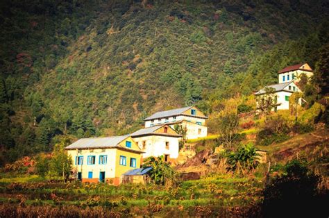 Nepali houses stock photo. Image of hill, happy, background - 54976302