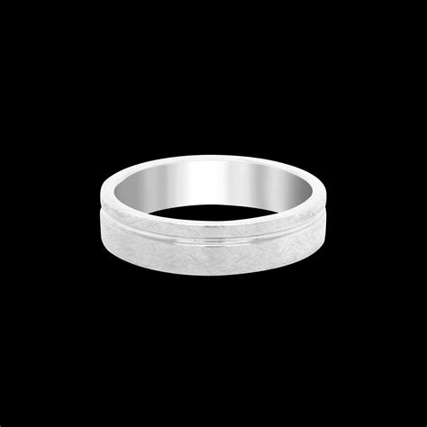 Brushed 18kt White Gold Mens Wedding Band 7mm Frida Fine Jewellery