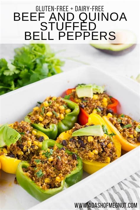 Beef And Quinoa Stuffed Bell Peppers A Dash Of Megnut