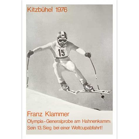 Franz Klammer Kitzbuhel World Cup Ski Race 1976 Vintage Ski Poster