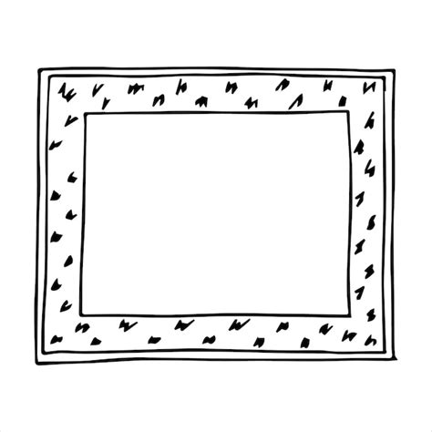 Premium Vector Hand Drawn Doodle Style Rectangular Frame Black And