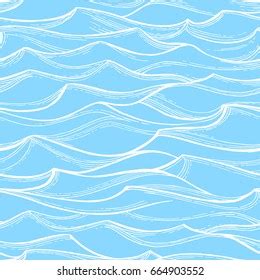 Sea Waves Seamless Pattern Summer Watercolor Stock Vector Royalty Free