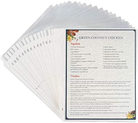 Samsill Pack Recipe Sheet Protectors X Inch Top Load Page