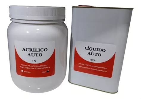 Resina Acrílica Auto Polimerizante Kit 01kg Pó 01liro Liq