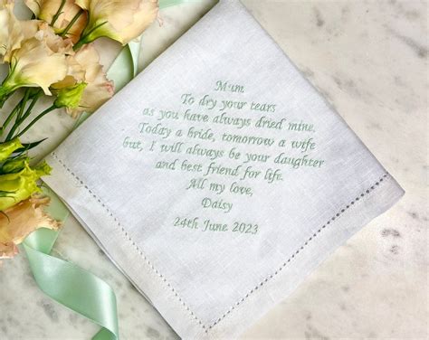 Mother Of The Bride Handkerchief Linen Wedding Handkerchief