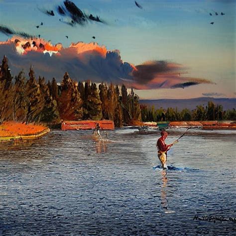 Fly Fishing In Montana Digital Art By Hiroshi Yoshido Fine Art America