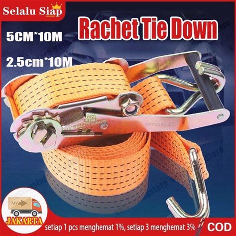 Jual Rachet Tie Down 2 5 10 Meter 10 TON Webbing Cargo Lashing Belt