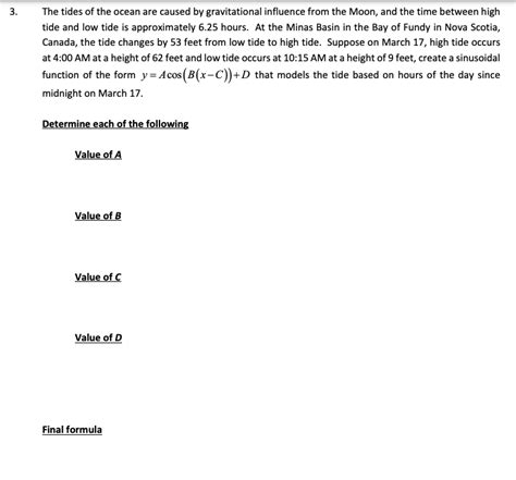 Solved For The Following Sinusoidal Graph Determine The Chegg