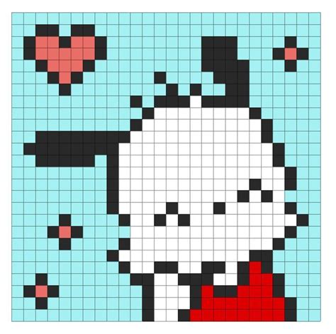 Pixel Art De Pochacco In Pixel Art Pixel Art Pattern Pixel Art