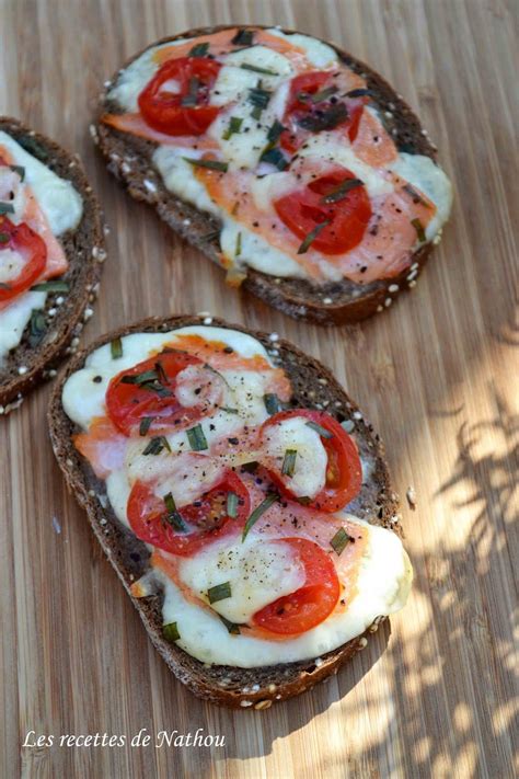 Tartines Au Saumon Fum Tomates Cerise Mozzarella Et Estragon