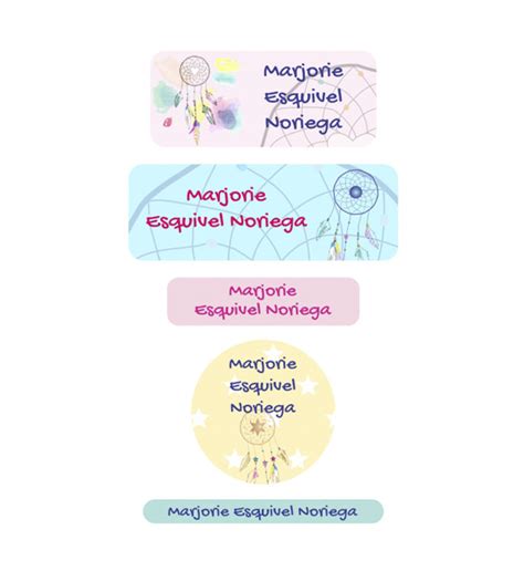 Etiquetas para útiles escolares y tapers Atrapa Sueños AlCole