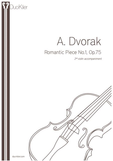 Dvorak Romantic Piece No Op Nd Violin Accompaniment Arr Duo