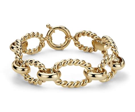 Large Link Braided Bracelet in 14k Yellow Gold | Blue Nile