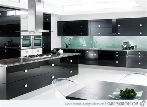 Black And Gray High Gloss Kitchen Designs Black Gloss Kitchen High