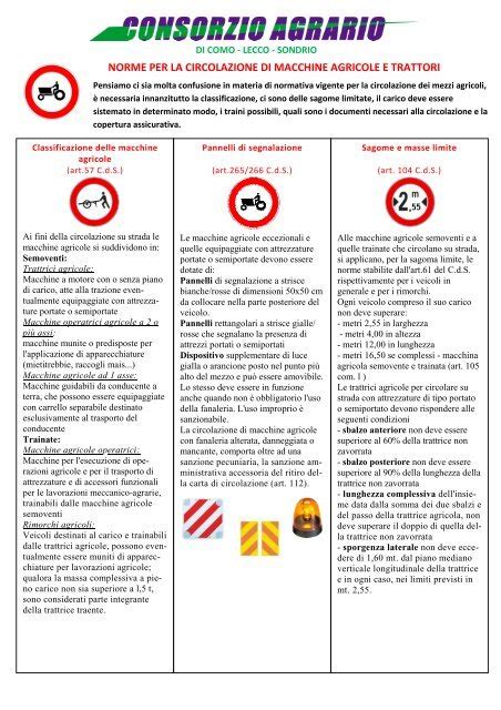 Norme Per La Circolazione Di Macchine Agricole E Trattori