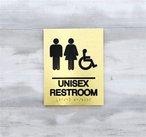 Ada Compliant Unisex Restroom Sign Handicap Accessible Unisex Bathroom Wheelchair Accessible