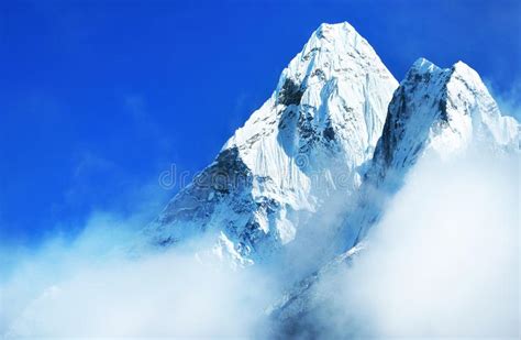 Mountain Peak Everest Highest Mountain In The World Stock Photo