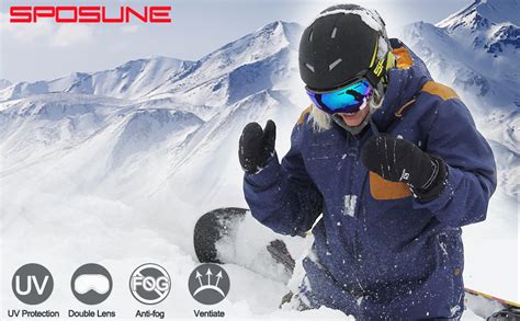 Sposune Ski Goggles Over Glasses Snow Snowboard Goggle For Men Women