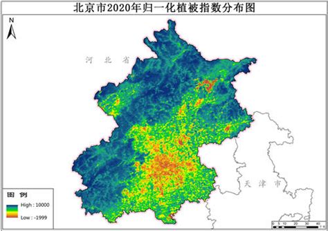 北京市2016 2020年归一化植被指数ndvi年产品 地理遥感生态网