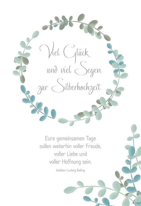 Karte zur Silberhochzeit Glück Segen 1812 176