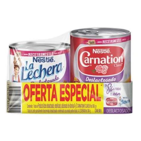 Leche Evaporada Nestlé Carnation Clavel Deslactosada 360 G 1 Lechera